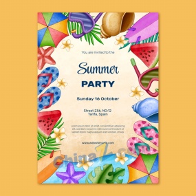 夏日主题派对矢量海报